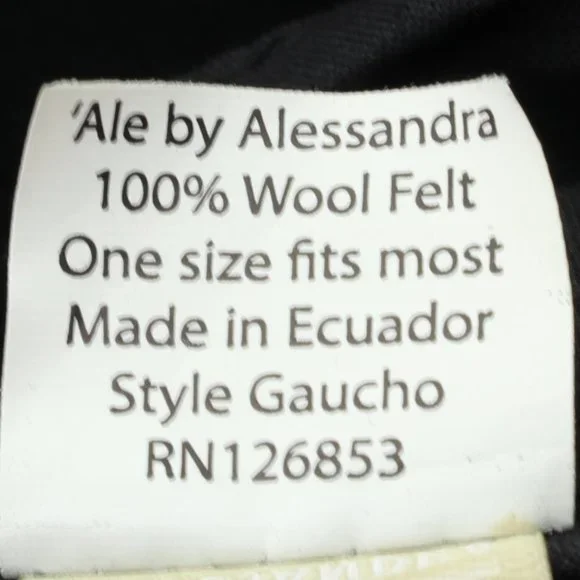 Ale by Alessandra • Free People Gaucho Adjustable 100% Wool Felt Hat Suede Trim